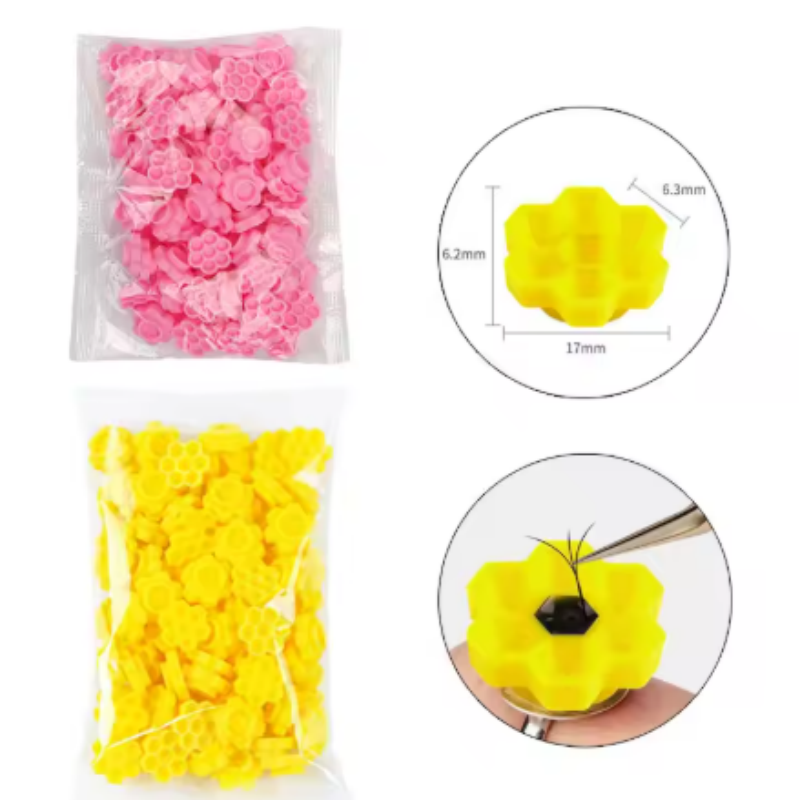 Eyelash Extension Examples - Eyelash Extension Pink Flower Glue Delay
