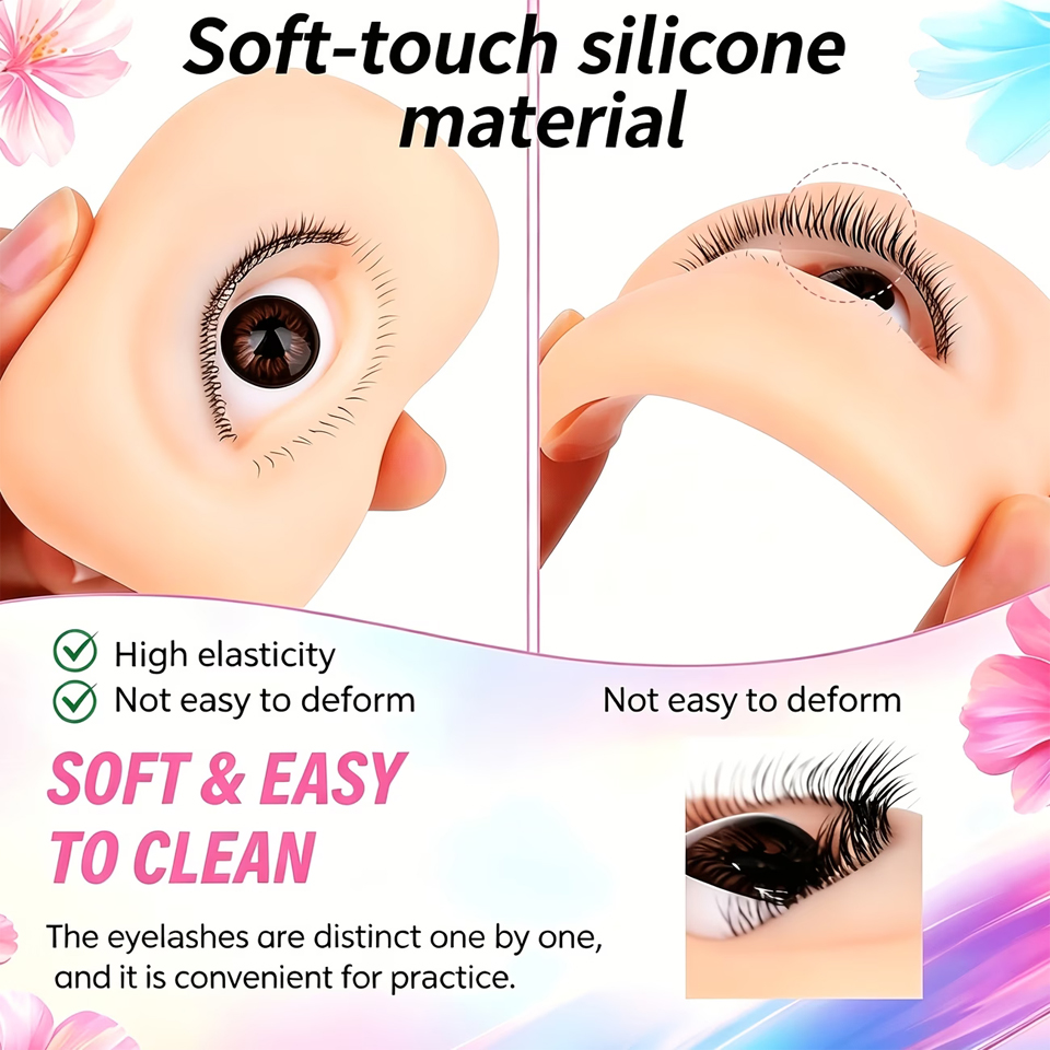 Eyelash Extension Guide - 3 Layers Lashes Reusable Mannequin Eyes