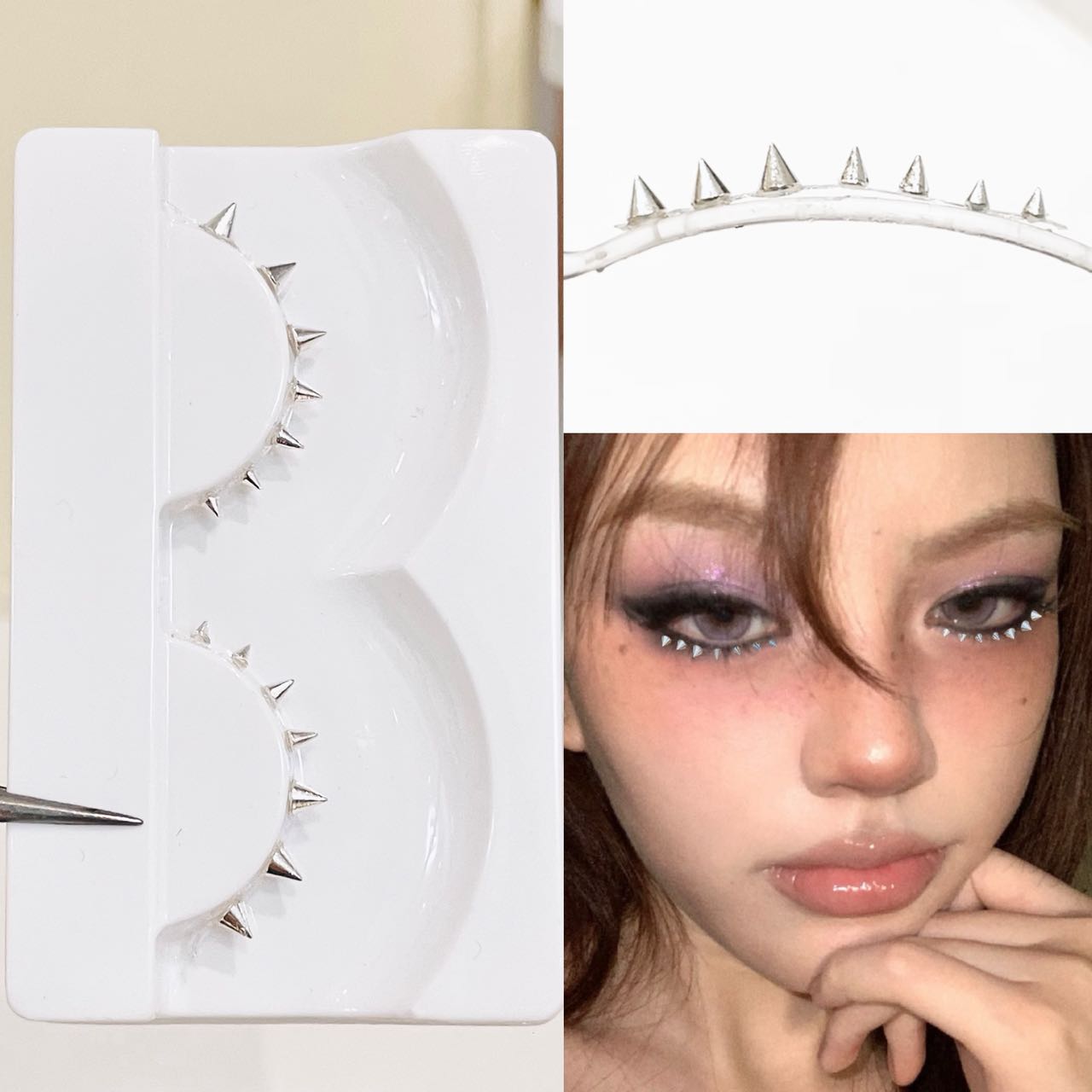 Eyelash Extension Natural - Doudoutian Silver Rivet Full Strip Lower