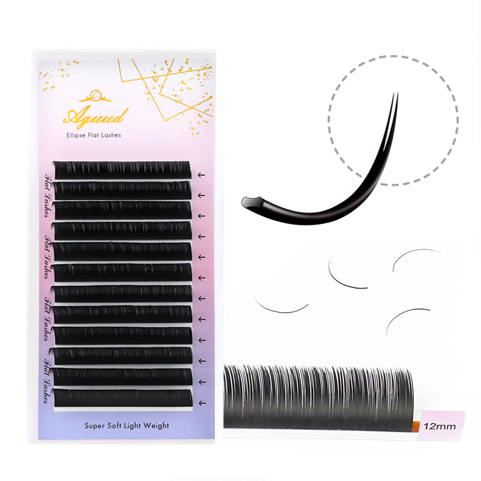 Eyelash Extension Equipment - AGUUD Faux Mink Lash Ellipse Flat