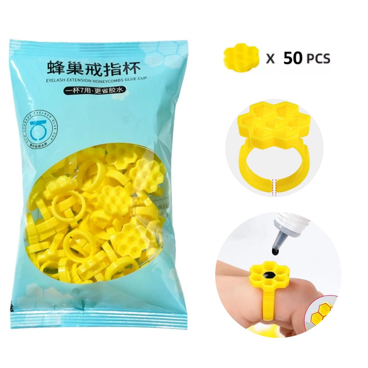 Eyelash Extension Guide - 50PCS Holder Ring Cups for Eyelash