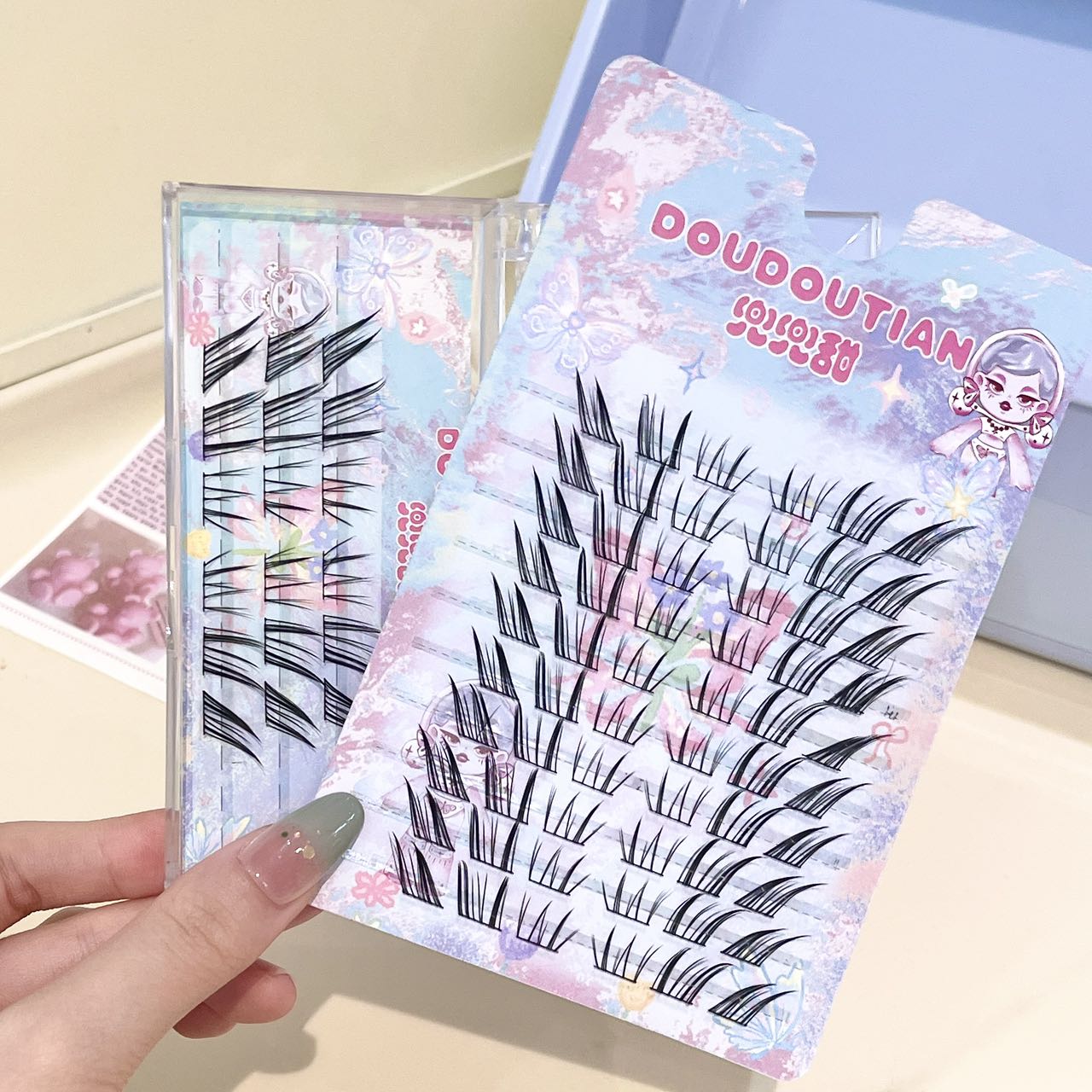 Doudoutian Cool Cat Slanted Fa - đánh giá và giá Eyelash Extension Natural