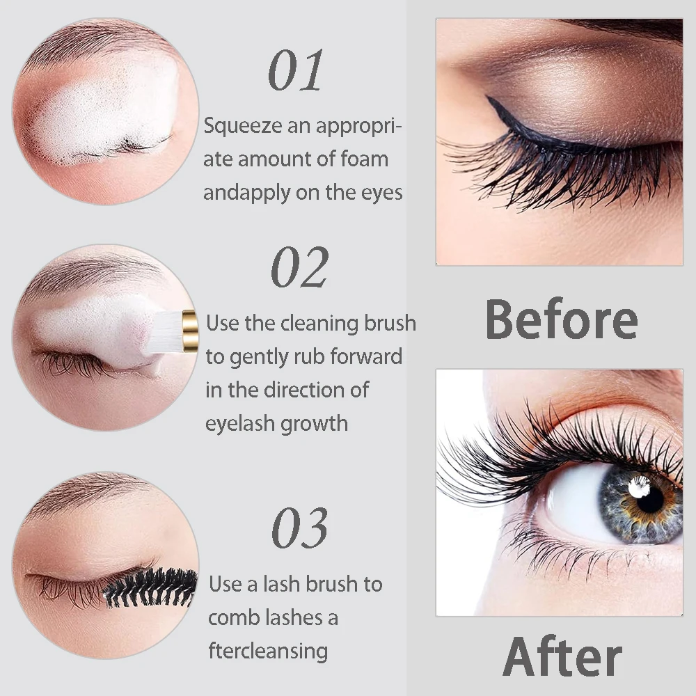 40Pcs/Set Foam Bottle Brush 60 - đánh giá và giá Eyelash Extension Foam Cleanser